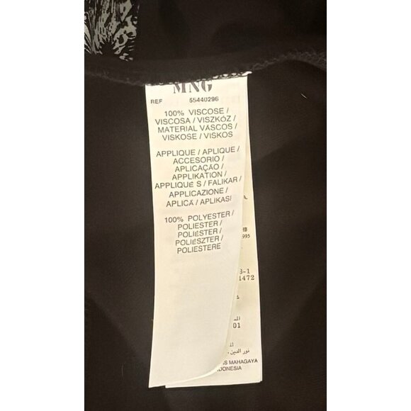 MNG by Mango Dress Womens Size Medium Black White Ruffle Neck Tank Sleeveless - Picture 7 of 7